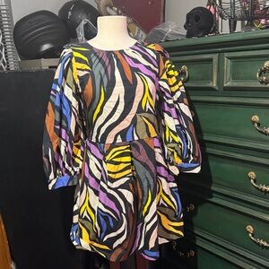 Who What Wear Multicolor Abstract Dress